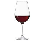 Rotweinglas Tivoli mit Rotwein, seitliche Perspektive