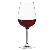 Rotweinglas Tivoli mit Rotwein, seitliche Perspektive