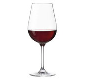 Rotweinglas Tivoli mit Rotwein, seitliche Perspektive