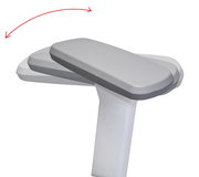 Verstellbare Armlehne eines Drehstuhls, seitliche Perspektive