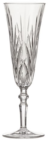 Kristallglas mit elegantem Schliffmuster, frontal abgebildet