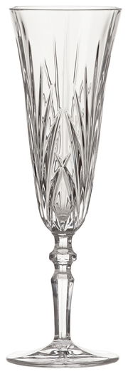 Kristallglas mit elegantem Schliffmuster, frontal abgebildet