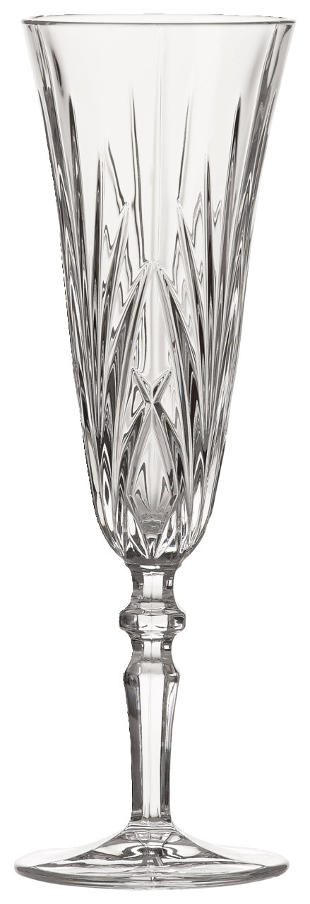 Kristallglas mit elegantem Schliffmuster, frontal abgebildet