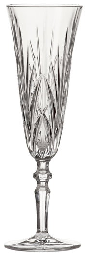 Kristallglas mit elegantem Schliffmuster, frontal abgebildet