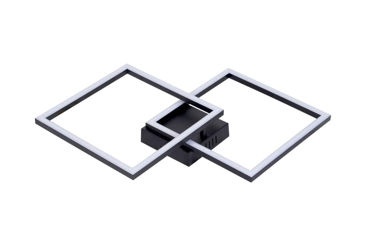 BOXXX LED-plafondlamp DECKENLEUCHTE Moderne led-plafondlamp met twee elkaar overlappende vierkante frames, zijaanzicht