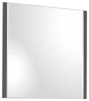 Moderner rechteckiger Spiegel mit schwarzem Rahmen, seitliche Perspektive