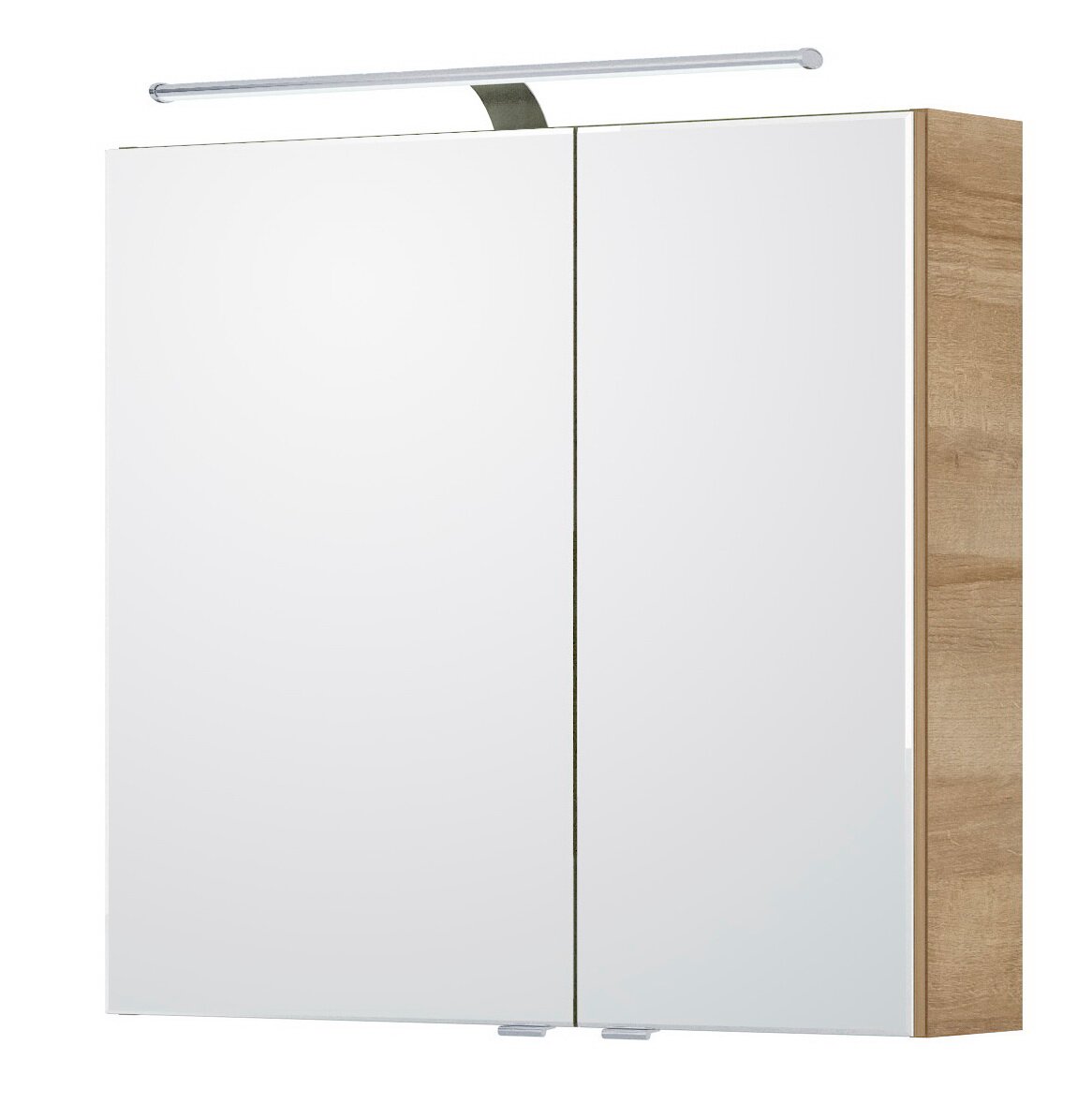 Pelipal Spiegelschrank SERIE 6005 SPRINT Moderner Spiegelschrank mit Holzseiten und integrierter Beleuchtung, Frontalansicht