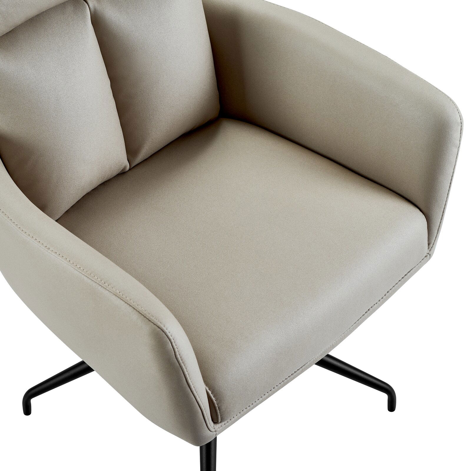 Novel Armlehnstuhl EMMA Beiger Armlehnstuhl mit schwarzem Metallgestell, Ansicht von oben