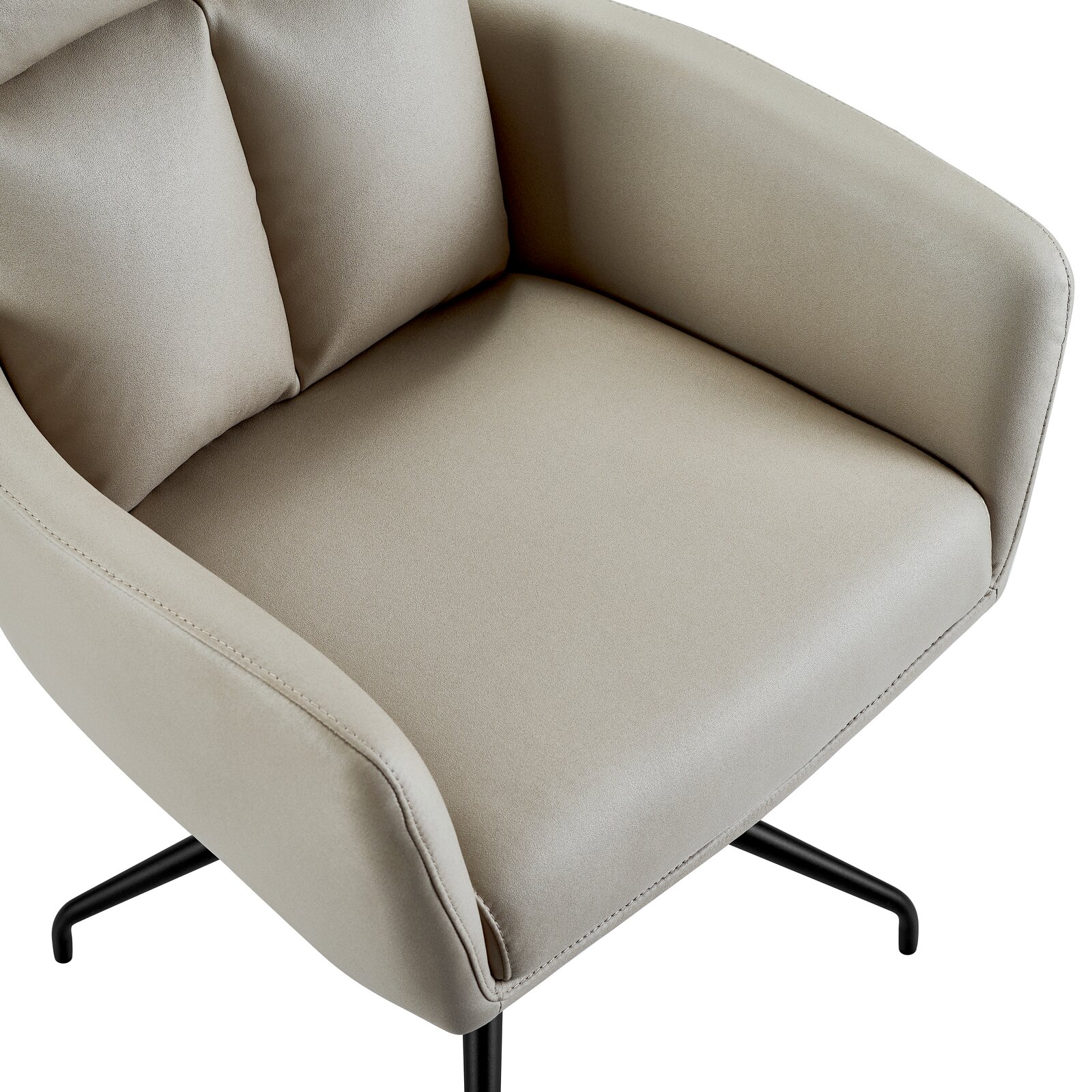 Novel Armlehnstuhl EMMA Beiger Armlehnstuhl mit schwarzem Metallgestell, Ansicht von oben