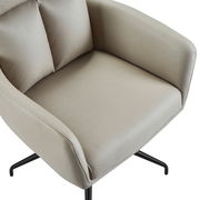 Beiger Armlehnstuhl mit schwarzem Metallgestell, Ansicht von oben