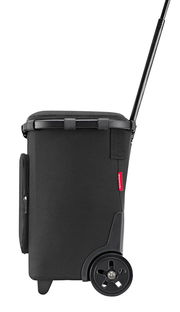 Seitenansicht eines schwarzen Carrycruiser Plus mit ausziehbarem Griff und großen Rädern.