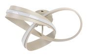 Moderne led-plafondlamp met gebogen vormgeving, zijaanzicht