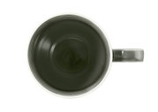 Draufsicht auf einen grauen Kaffeebecher mit Henkel, 0,35l, von ReSeltmann Weiden, Modell BEAT.