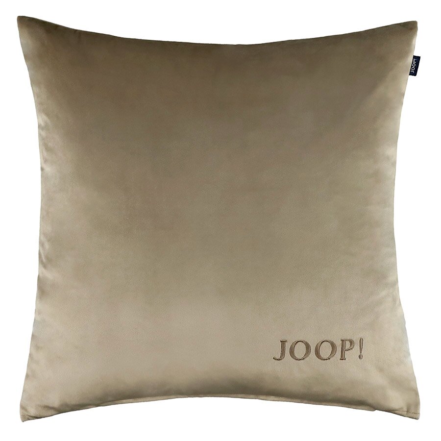 Beige Kissenhülle 45x45cm mit JOOP! Logo, Vorderansicht
