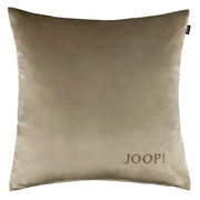 Beige Kissenhülle 45x45cm mit JOOP! Logo, Vorderansicht