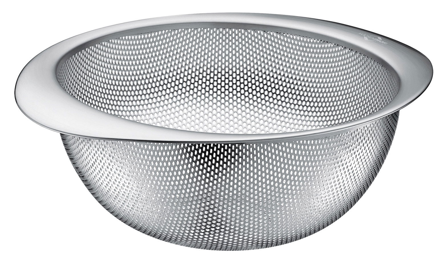KÜCHENPROFI Seiher DELUXE Metallsieb mit feinen Löchern, seitliche Perspektive