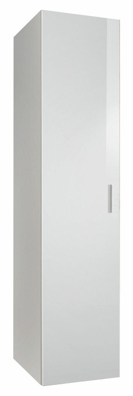 XORA Kleiderschrank MALTA Weißer, schlichter Kleiderschrank mit einer Tür, seitliche Perspektive