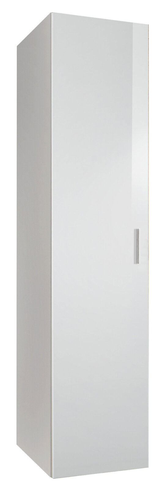 XORA Kleiderschrank MALTA Weißer, schlichter Kleiderschrank mit einer Tür, seitliche Perspektive