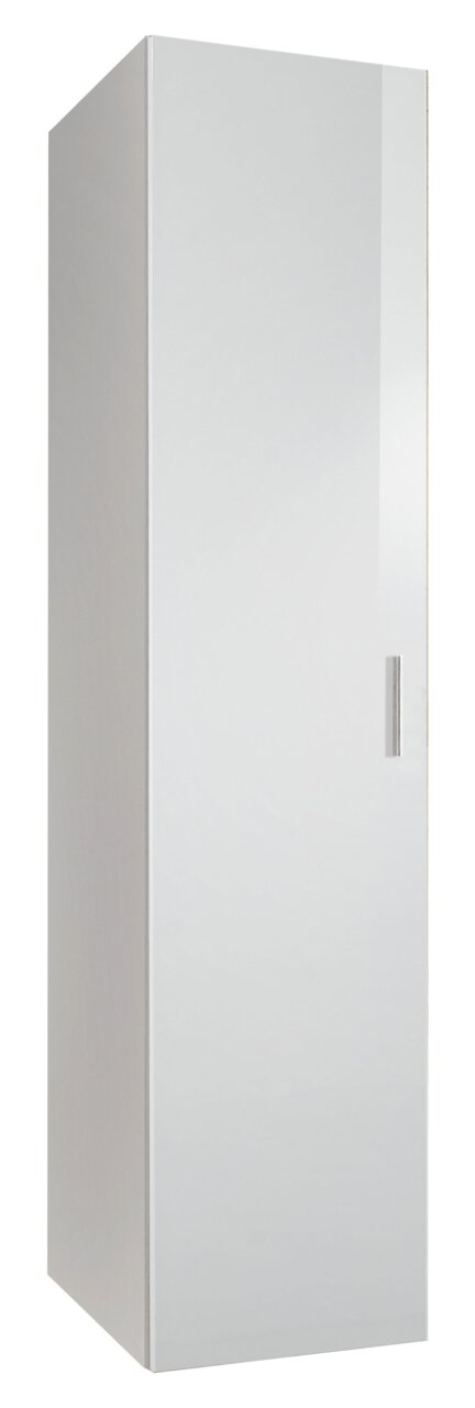 XORA Kleiderschrank MALTA Weißer, schlichter Kleiderschrank mit einer Tür, seitliche Perspektive