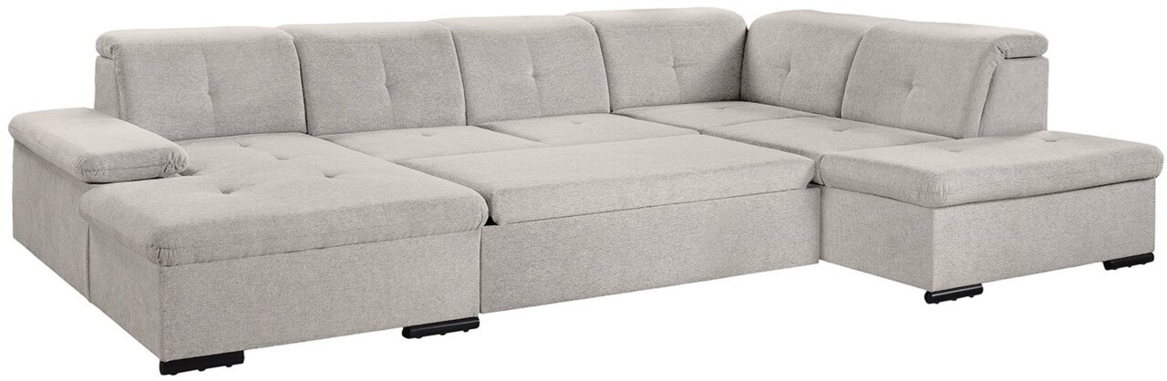 Graues Ecksofa mit Ottomane, Vorderansicht