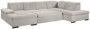 Graues Ecksofa mit Ottomane, Vorderansicht