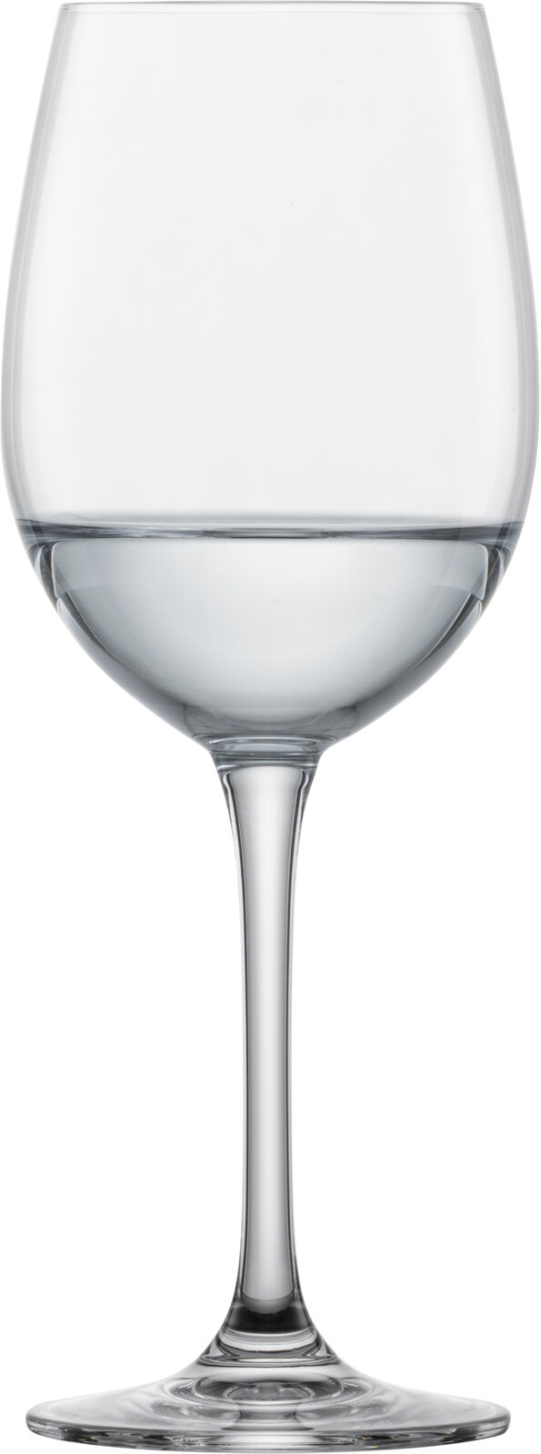 SCHOTT ZWIESEL Wasserglas CLASSICO Ein elegantes Wasser- und Rotweinglas Classico, frontal abgebildet, mit klarem, schlankem Stiel und breitem Kelch.