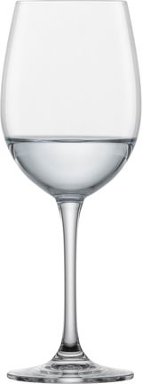 Ein elegantes Wasser- und Rotweinglas Classico, frontal abgebildet, mit klarem, schlankem Stiel und breitem Kelch.