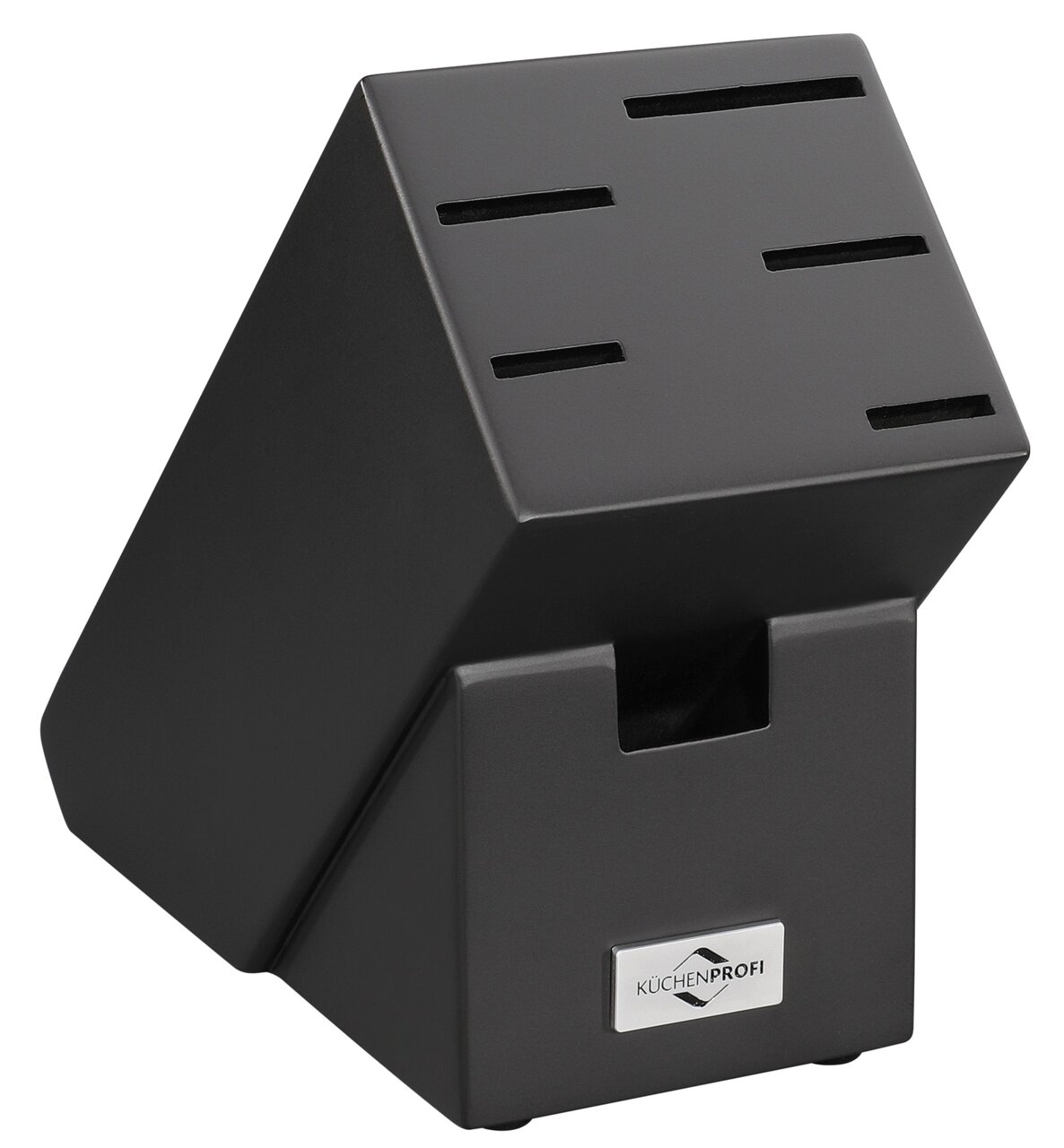 Schwarzer Messerblock PRIMUS CLASSIC mit sieben Schlitzen, seitliche Perspektive