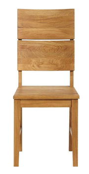 Holzstuhl in Frontalansicht mit schlichtem Design