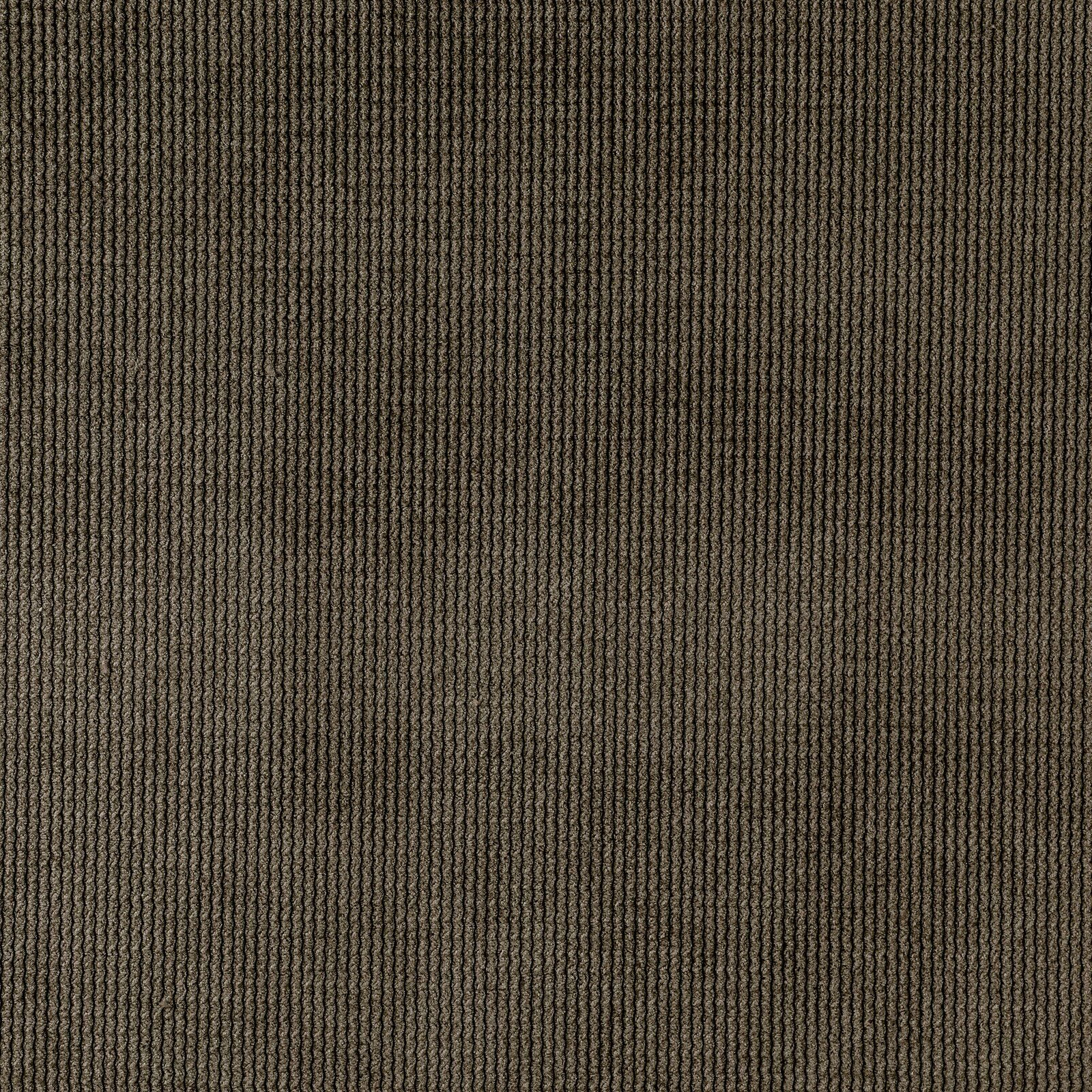 Nahaufnahme eines strukturierten, dunkelgrauen Stoffes mit feinen, vertikalen Linien.