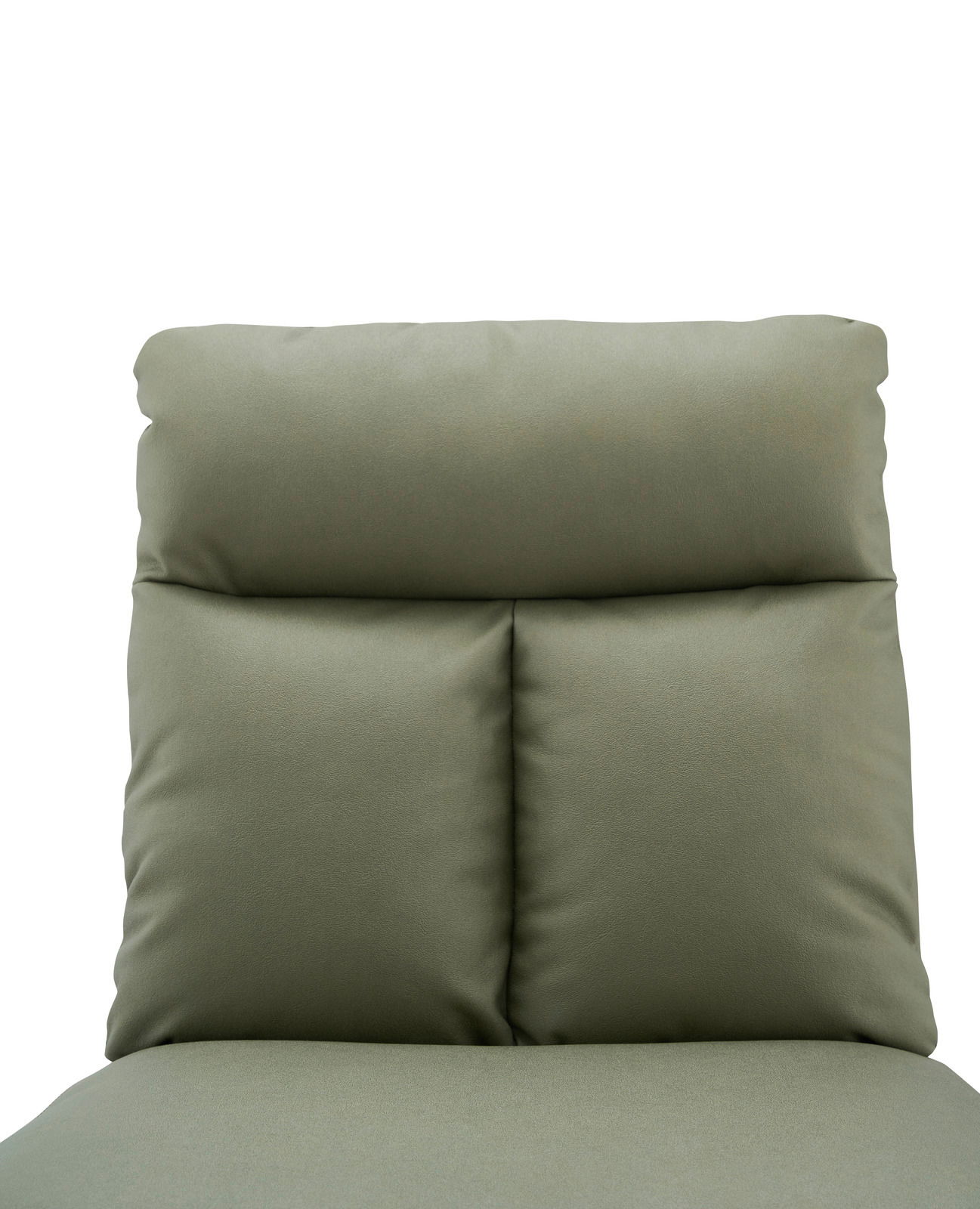 Grüner Stuhl mit gepolsterter Rückenlehne, Vorderansicht