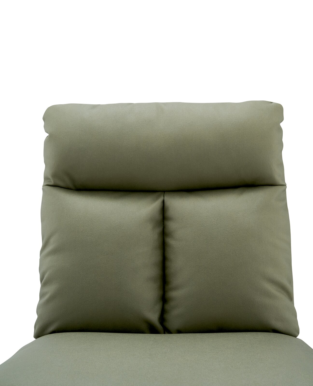 Grüner Stuhl mit gepolsterter Rückenlehne, Vorderansicht