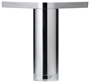 Metallisches Tischbein in T-Form, frontal betrachtet