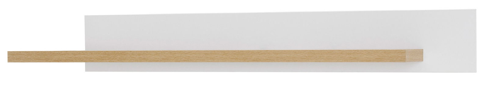 Wandboard aus Holz mit weißer Rückwand, seitliche Perspektive