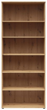 Holzregal mit sechs Fächern, frontale Ansicht