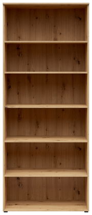 Holzregal mit sechs Fächern, frontale Ansicht
