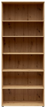 Holzregal mit sechs Fächern, frontale Ansicht