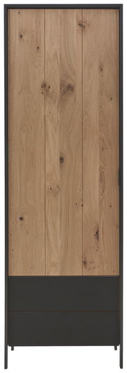 Garderobenschrank aus Holz mit schwarzem Rahmen, Frontalansicht