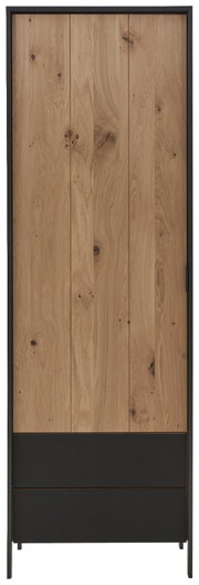 Garderobenschrank aus Holz mit schwarzem Rahmen, Frontalansicht