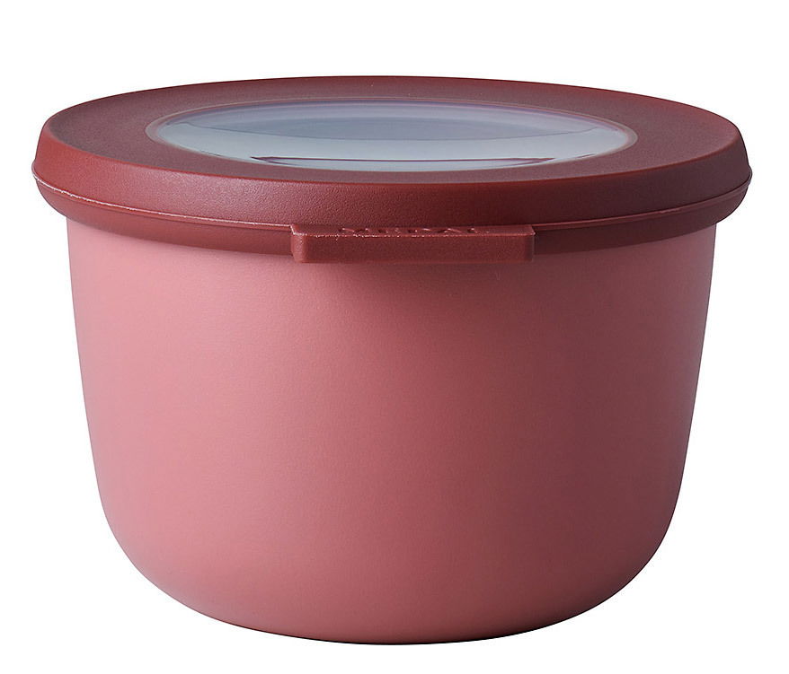 Mepal Multischüssel Vivid Mauve CIRQULA Runde, rosafarbene Multischüssel mit transparentem Deckel, seitliche Perspektive