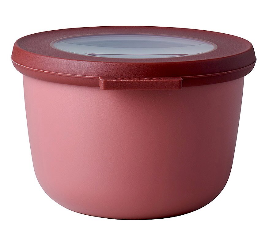 Mepal Multischüssel Vivid Mauve CIRQULA Runde, rosafarbene Multischüssel mit transparentem Deckel, seitliche Perspektive