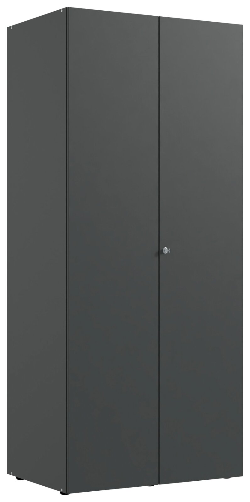 XORA Kleiderschrank mit Schloss MULTIRAUMKONZEPT Moderner grauer Kleiderschrank mit Schloss, Vorderansicht