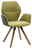 Valnatura Armlehnenstuhl PIANO Moderner Armlehnenstuhl mit olivgrünem Stoffbezug und Holzbeinen, seitliche Perspektive