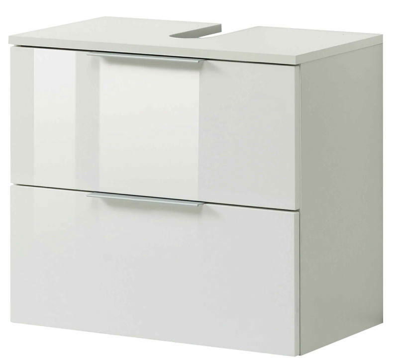 XORA Waschbeckenunterschrank RAVELLO Weißer Waschbeckenunterschrank mit zwei Schubladen, Frontansicht