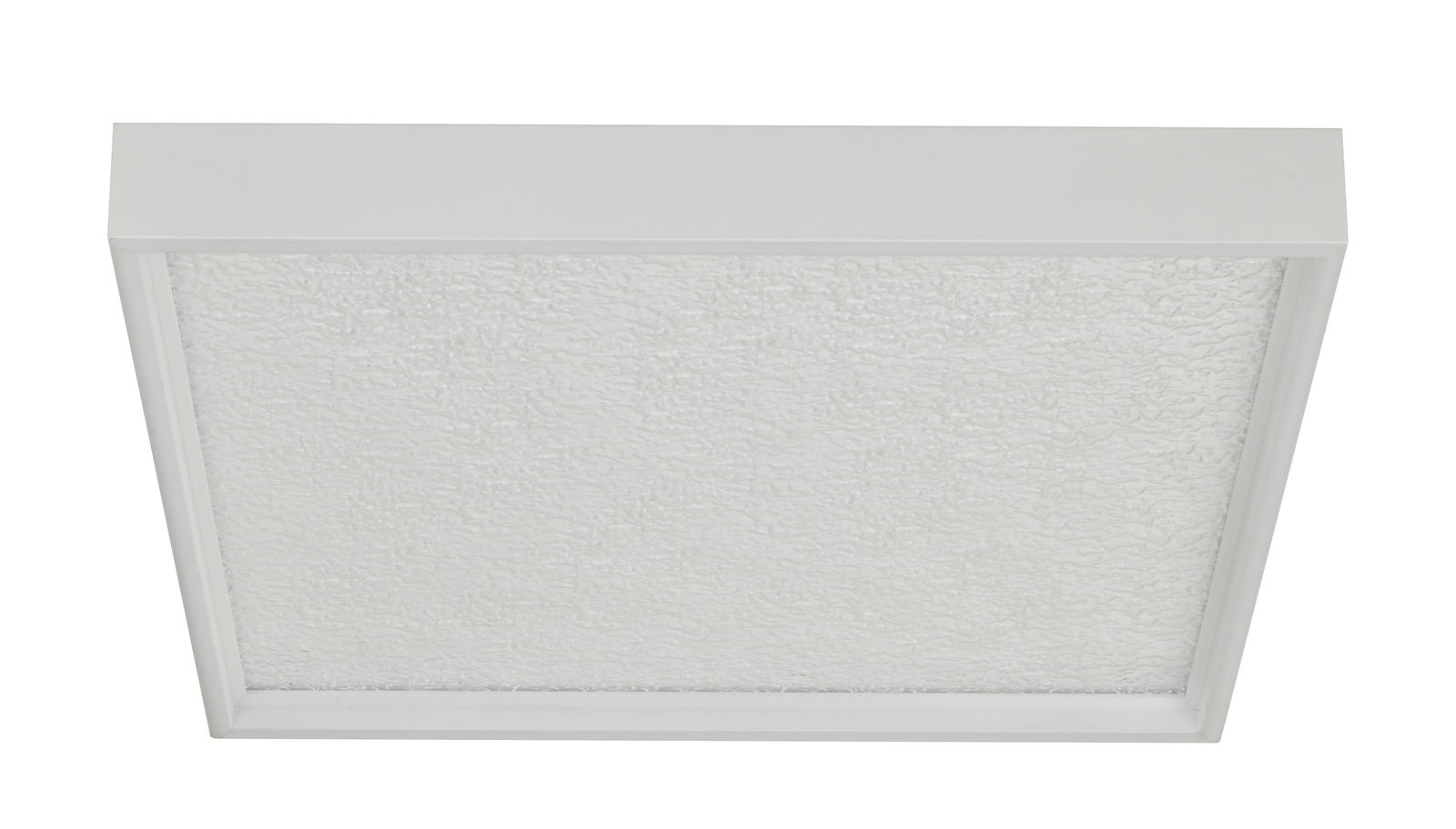 LED-Deckenleuchte in quadratischer Form, Ansicht von unten