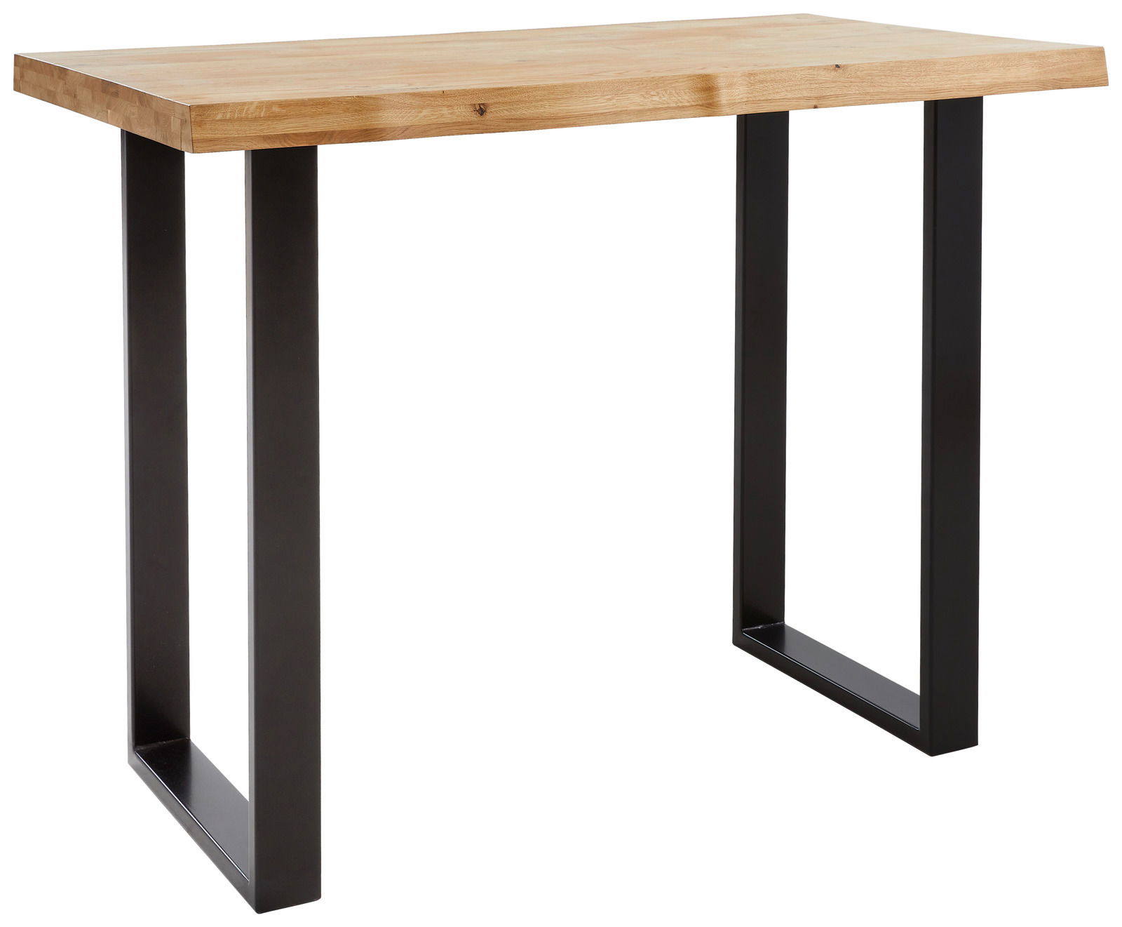 Landscape Bartisch COUNTRY II Moderner Bartisch mit Holzplatte und schwarzen Metallbeinen, seitliche Perspektive