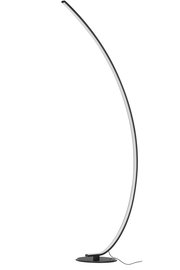 Moderne LED-Stehleuchte mit geschwungenem Design, seitliche Perspektive