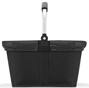 Schwarzer Einkaufskorb mit Aluminiumgriff, Vorderansicht