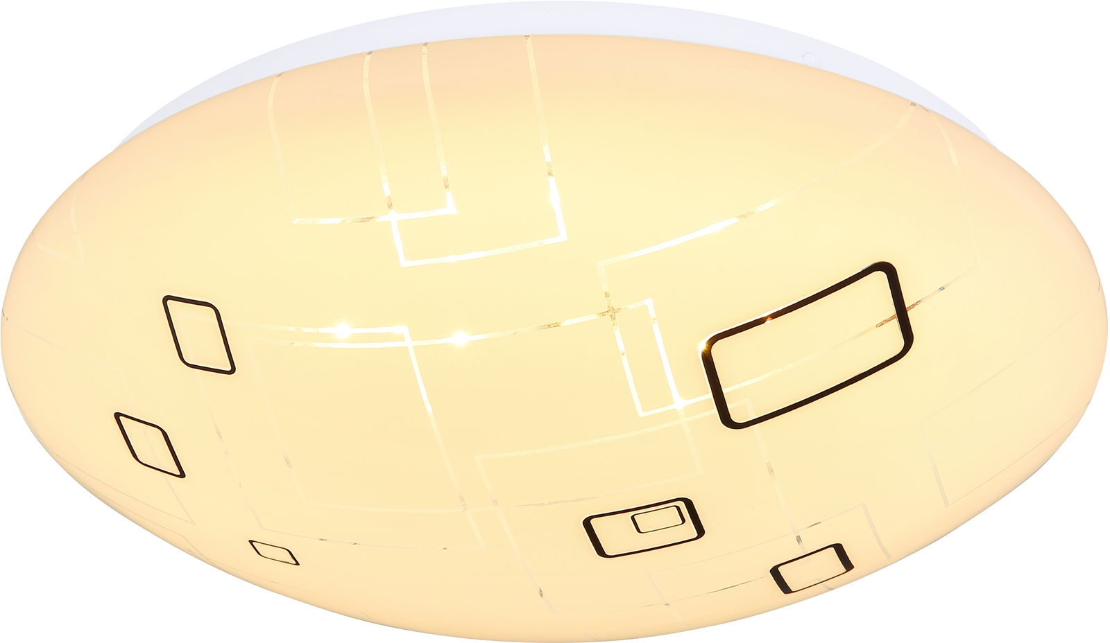 Moderne Deckenleuchte LAVA mit geometrischen Mustern, seitliche Perspektive