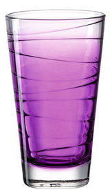 Violettes Trinkglas Vario, 280ml, mit spiralförmigem Design, seitliche Perspektive